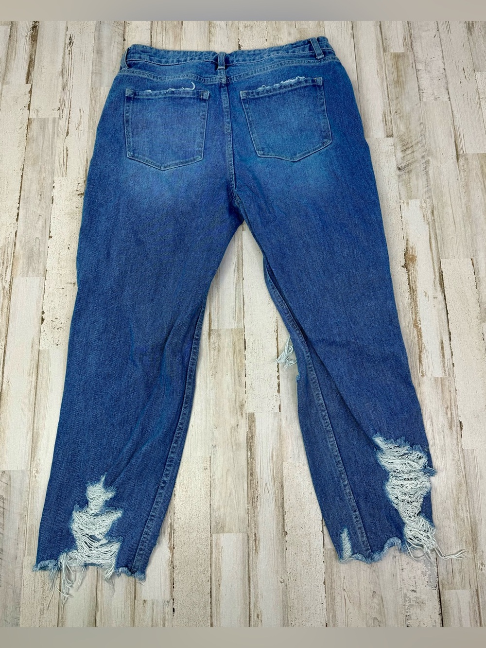 Flying Monkey Jeans Womens 32x26 Blue Medium Wash Mid Rise Distressed - Picture 9 of 11